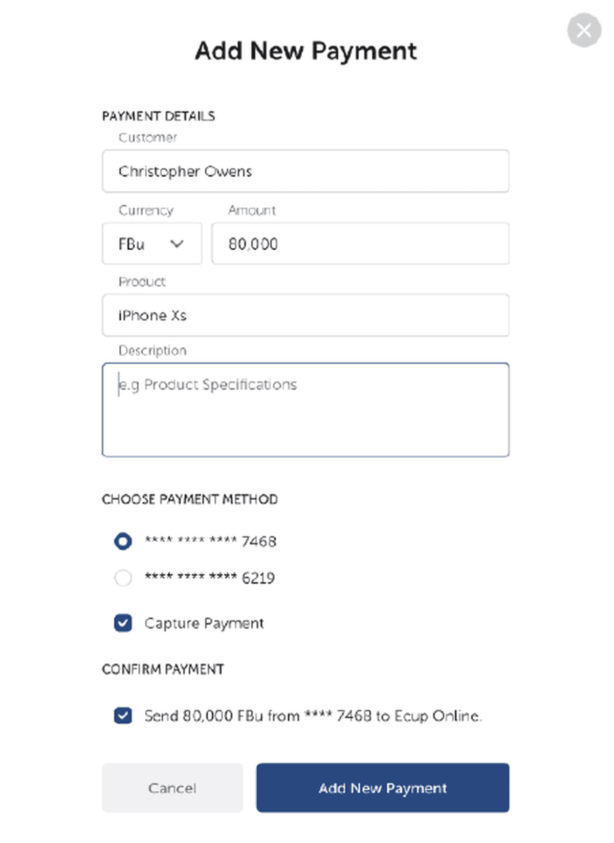 Add payment
