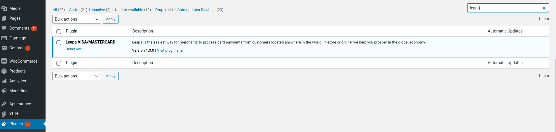 Install Woocommerce plugin